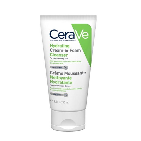 Cerave - Hydrating Cream to Foam Cleanser for Normal to Dry Skin 50ml 3337875748674 www.tsmpk.com