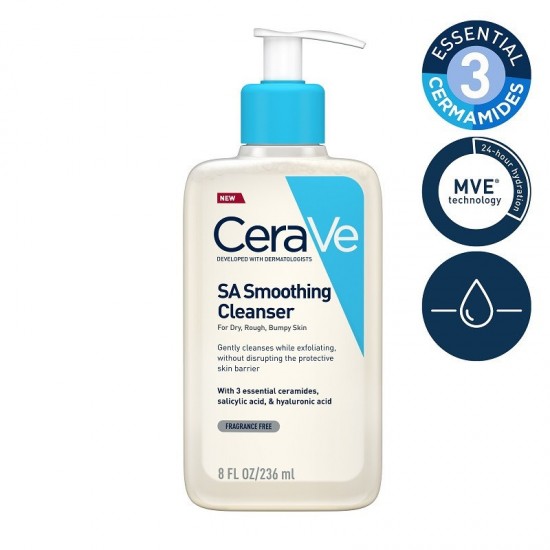 Cerave - SA Smoothing Cleanser for Dry Rough Bumpy Skin 236ml 3337875684118 www.tsmpk.com