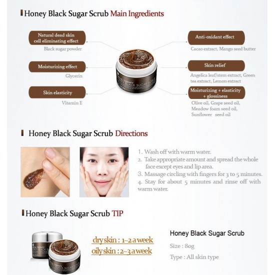 Mizon - Honey Black Sugar Scrub 90gm 8809663752613 www.tsmpk.com