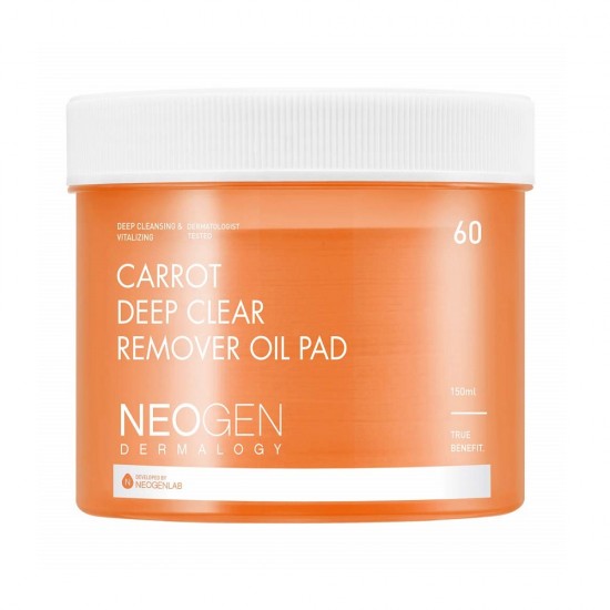 Neogen - Dermalogy Carrot Deep Clear Remover Oil Pad 60 sheets 8809653244197 www.tsmpk.com