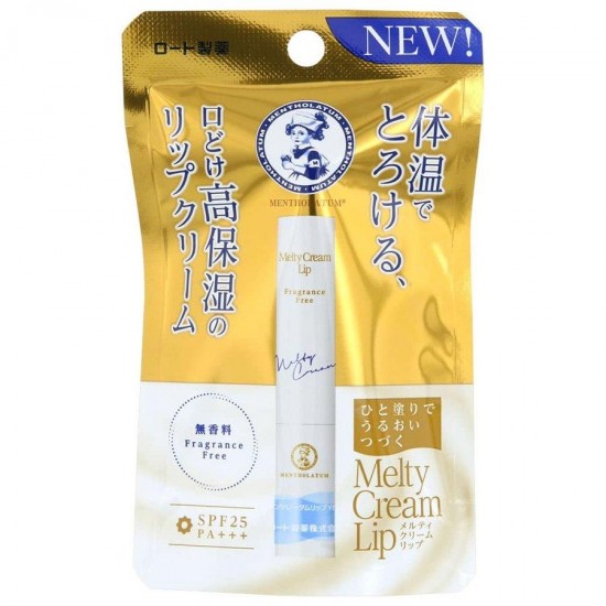 Rohto Mentholatum - Melty Cream Lip Balm SPF 25 PA Fragrance Free 2.4g 4987241156337 www.tsmpk.com