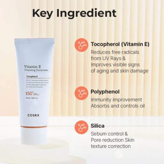 COSRX - Vitamin E Vitalizing Sunscreen 50ml 8809598454613 www.tsmpk.com