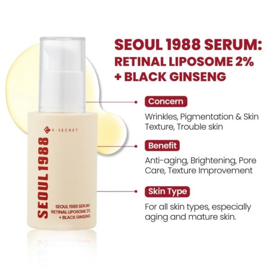 KSECRET - SEOUL 1988 Serum Retinal Liposome 2% + Black Ginseng 30ml