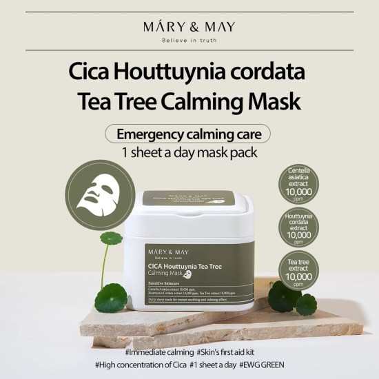 Mary&May - Cica Houttuynia Tea Tree Calming Mask 30 sheets