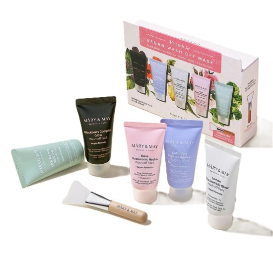 Mary&May - Vegan Wash Off Mask Mini Gift Set 5 pcs 8809670682200 www.tsmpk.com