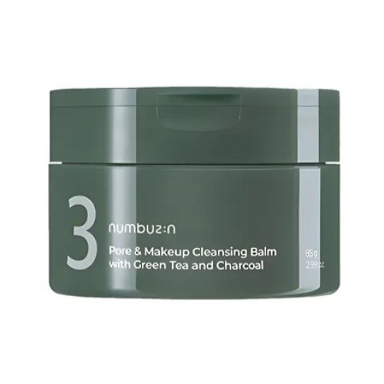 Numbuzin - No.3 Pore & Makeup Cleansing Balm With Green Tea And Charcoal 85g