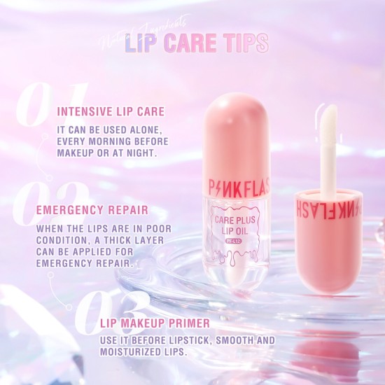 PINKFLASH - CarePlus Lip Oil-Natural Ingredients 4ml