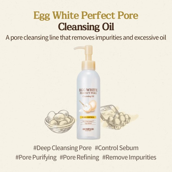 Skinfood - Egg White Perfect Pore Cleansing Oil 200ml 8809511272935 www.tsmpk.com