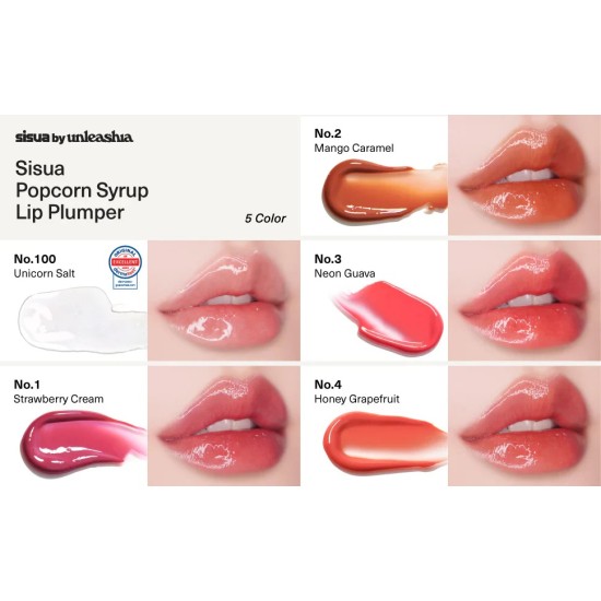 Unleashia - Sisua Popcorn Syrup Lip Plumper No.1 Strawberry Cream